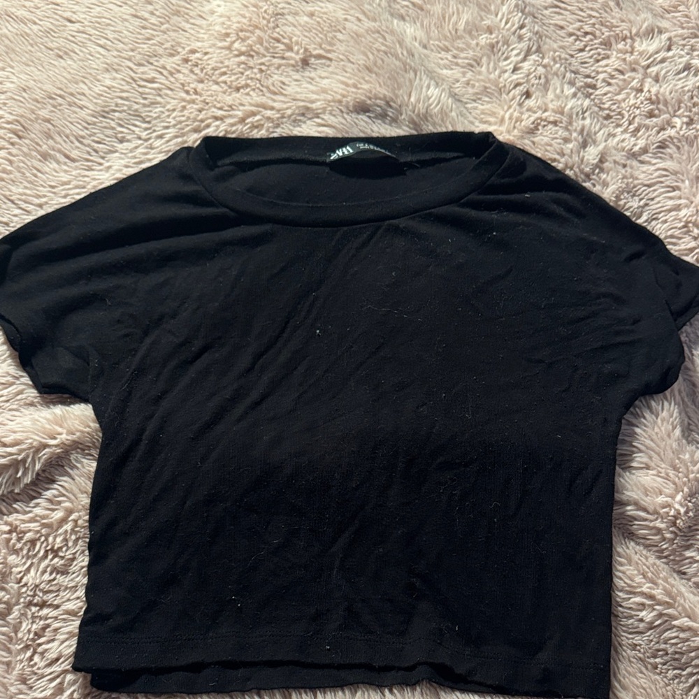 Zara Black Short Sleeve Tee